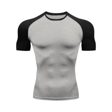 Imagem de Camisa De Compressão Masculina De Secagem Rápida Para Corrida, Manga C