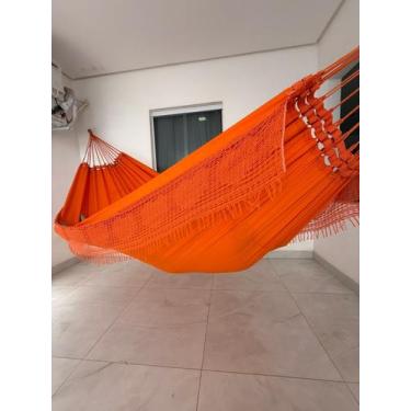 Imagem de Rede de Descanso Balanço Grande Antialérgica Casal Bordada Cor:Azul - 