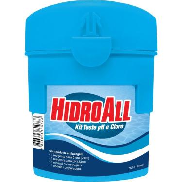 Imagem de Kit de Teste para Piscina Kit Teste Ph e Cloro Mede Cloro Livre e Ph com Reagentes e Comparador Hidroall do Brasil