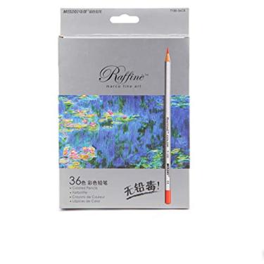 Imagem de lápis de cor a óleo, 36 cores, pintura profissional, lápis de cor pintado à mão