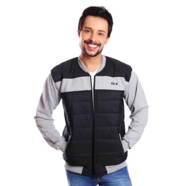 Imagem de Jaqueta Ox Silver Matelassê com Manga de Moletom Casaco Blusa Masculina-Masculino