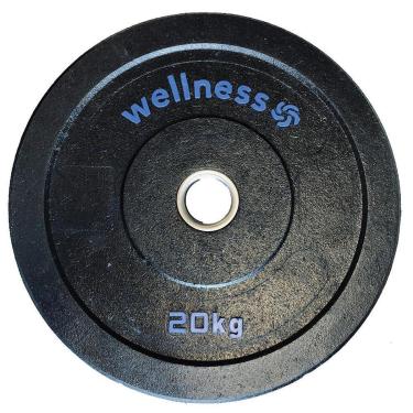 Imagem de Anilha olimpica borracha new bumper plate 20kg azul wellness - WK009-Unissex