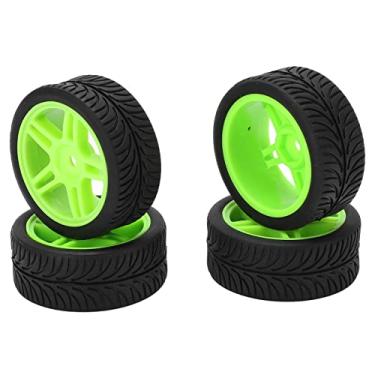 Imagem de Pneus RC 65mm, Pneus Pentagrama RC Fácil Instalação para Wltoys 144001 1/14 Veículo Off Road(verde)