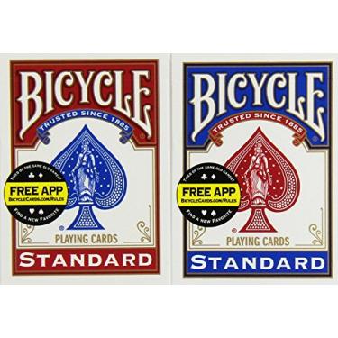 Imagem de Bicycle Cartas de baralho padrão tamanho pôquer (pacote com 4) [as cores podem variar: vermelho, azul ou preto]