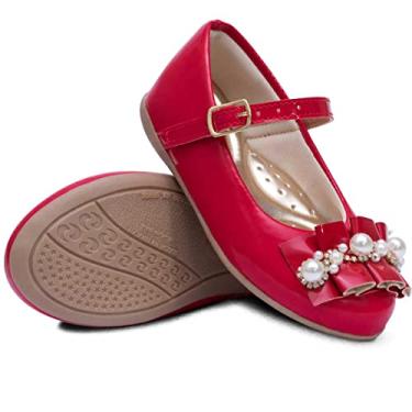 Imagem de Sapatilha Popidi Infantil Menina Perola Sanfonado 02.24 (Vermelho, BR, Criança de 1 a 3 anos, Numérico, 22)