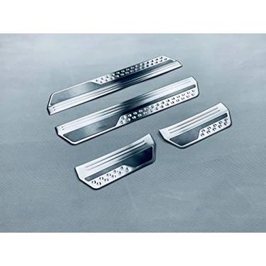 Imagem de Protetor contra rasgos para porta de carro, para Honda HRV 2021 HR-V 2022 Peças de acessórios, aço com abs de plástico para entrada de porta e placa de proteção de porta de plástico, acessórios internos para painéis de chute (prata)