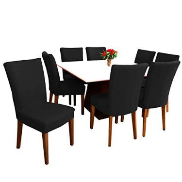 Imagem de Capa Para Cadeira Malha Lavável Com Kits de 4, 6 e 8 Unidades (6, Preto)