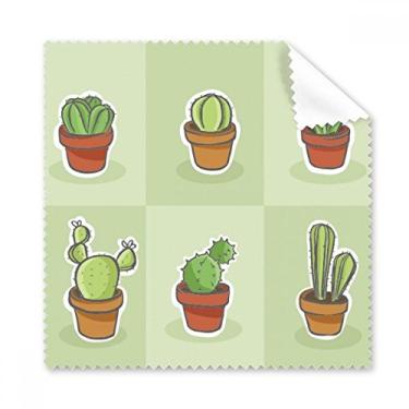 Imagem de Pano de limpeza para suculentas cacto em vaso com ilustração de plantas, pano de limpeza, 5 peças