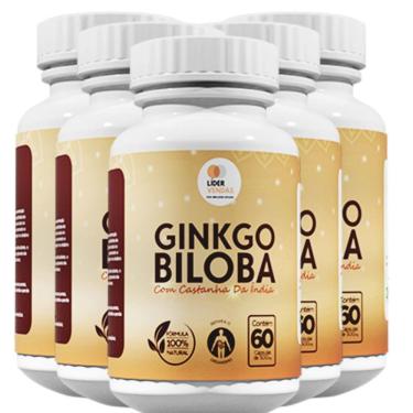 Imagem de Combo 5 Ginkgo Biloba Com Castanha Da índia 500mg/60caps