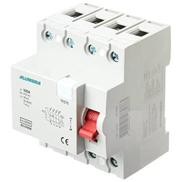 Imagem de Interruptor analógico diferencial residual tetrapolar de 100 Amp 240V/415V, IDR, Alumbra, 8578, Branco