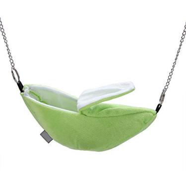 Imagem de Vbestlife Cama para animais de estimação Velveteen, formato de banana divertido, cama para pendurar hamster Hamster, para pequenos animais de estimação (verde)