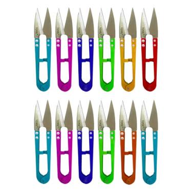 Imagem de Caixa 12 Tesouras Arremate Tic Tac Taiwan Acabamento Tesourinha Para Bordado Tecidos Papeis