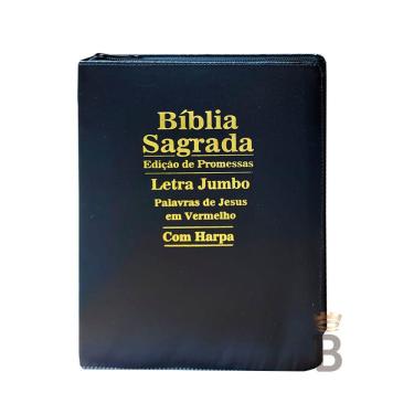 Imagem de Bíblia Sagrada Letra Jumbo - Ziper Agenda - Preta - C/ Harpa - Revista e Corrigida