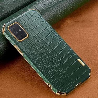 Imagem de Capa de couro com padrão de crocodilo para Samsung Galaxy A51 A71 A21S A31 A22 A32 A52 A72 A13 A23 A73 A53 M52, verde, para Galaxy A32 (5G)
