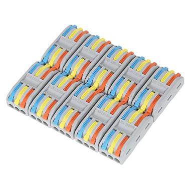 Imagem de Tingpai Conectores de fio 10pcs Conectores de emenda compactos Conector de o Conjunto de conectores de t vamento de alavanca Conector de o de fiação universal Terminais de condutores push-in rápidos