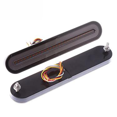 Imagem de 2 pçs Trailer 100 LED barra de luz traseira vermelha sequencial rotação luz de freio cintilante, luz de freio sequencial âmbar de fluxo sequencial lanterna traseira para picker caminhonete SUV RV Van