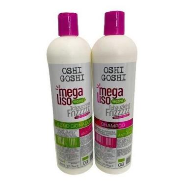 Imagem de Oshi Goshi Mega Liso Vegano Kit Shampoo E Condicionador Brilho Intenso