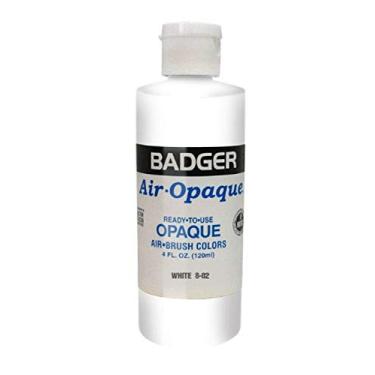Imagem de Tinta acrílica à base de água Badger Air-Brush Company Air-Opaque Airbrush, branca, 118 ml