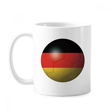 Imagem de Caneca de futebol com bandeira nacional da Alemanha cerâmica xícara de café porcelana louça