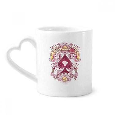 Imagem de Utensílios de jogo de cartas padrão caneca café cerâmica copo de coração de vidro