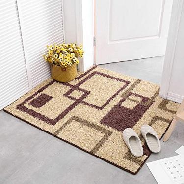 Imagem de Tapete de banheiro, vários padrões desgrenhado antiderrapante tapete de absorção bolo tapete de veludo para sala de estar quarto estudo banheiro varanda capacho de cabeceira infantil, C, 80 * 100 cm