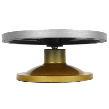 Imagem de Ferramenta de escultura de argila para mesa giratória para modelagem, roda de cerâmica sólida resistente leve para modelagem de argila para cerâmica (toca-discos de aço de plástico prata 30 cm)