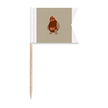 Imagem de Urso feroz adorável Art Deco presente moda palito bandeiras marcadoras para festa bolo comida prato queijo