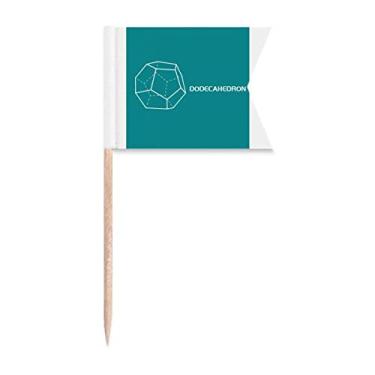 Imagem de Dodecaedron Bandeiras de palito de dente geométrico matemático para marcação de palito de comida de bolo de festa prato de queijo