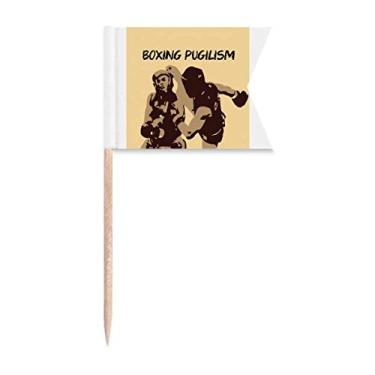 Imagem de Boxe Pugilismo Punho Art Deco Presente Fashion Palito Bandeiras Marcação para Bolo Festa Prato de Queijo