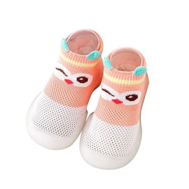 Imagem de Sapatos infantis meninas verão e outono confortáveis sapatos infantis infantis bonitos padrão de coelho de cervo bebê (rosa, 12-18 meses)