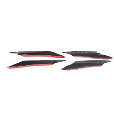 Imagem de Fydun 4Pcs Pára-choques dianteiro universal Spoiler Pára-choques Spoiler Lip Splitter Fin Fibra de carbono Kits de carroceria externa