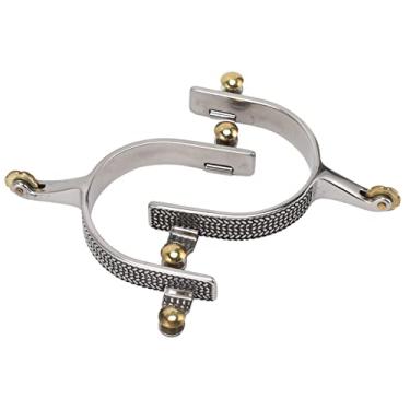 Imagem de Esporas de cavalo,esporas de rolo 5,1 x 3,5 x 0,8 pol. de a?o inoxid¨¢vel, esporas de engrenagem requintadas acess¨®rios de engrenagem equestre para treinamento de cavalo de botas equestres, espor