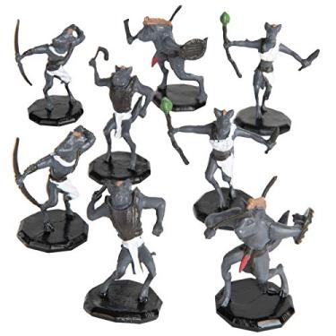 Imagem de 8 mini figuras Gnoll de fantasia pintadas - todos os designs exclusivos - tamanho hexagonal de 2,54 cm compatível com DND Dungeons and Dragons & Pathfinder e todos os jogos de mesa de RPG