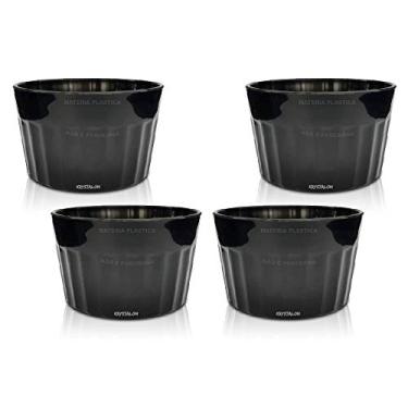 Imagem de Kit 4 Ramequins Preto Polipropileno - Tigela Ramequim KrystalON