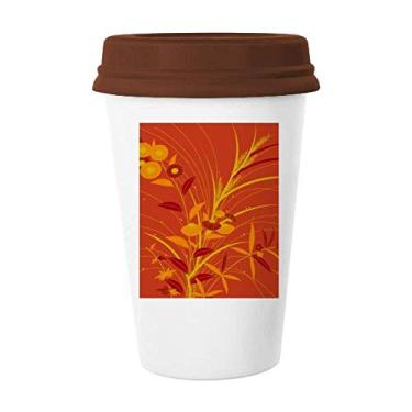 Imagem de Caneca dourada com pintura da cultura japonesa, copo de cerâmica de vidro bebendo café