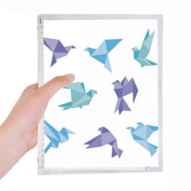 Imagem de Caderno com estampa de pombo abstrata de origami colorido, folha solta, diário recarregável, papelaria