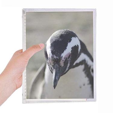 Imagem de Caderno de fotos da natureza de pinguins fofos com folhas soltas e diário recarregável