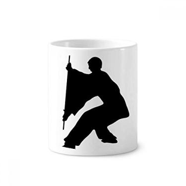 Imagem de Kung Fu Chinês Shaolin Stick Culture Escova de dentes Caneca, Suporte de Cerâmica