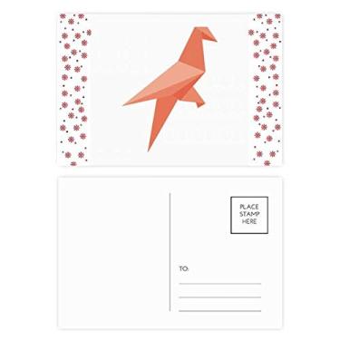 Imagem de Pássaro vermelho abstrato padrão origami Natal flor celebração cartão postal bênção cartão de correspondência