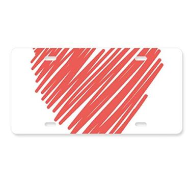 Imagem de DIYthinker Placa de carro para decoração de carro com desenho de grafite de coração em aço inoxidável