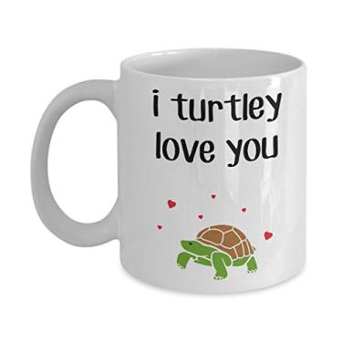 Imagem de Caneca I Turtley Love You – Canecas de café de tartaruga – Copo de chocolate quente divertido – ideia de de Natal