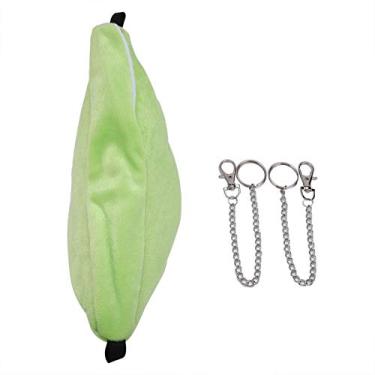 Imagem de cigemay Cama para animais de estimação, cama suspensa para hamster, portátil em forma de banana para ambientes internos (verde)