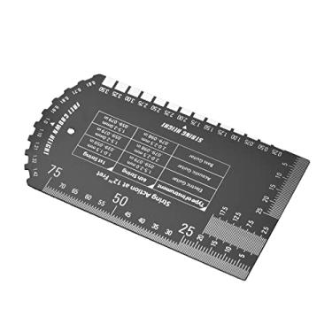 Imagem de Chusui Instrumentos de corda barrocos Medidor de ação de cordas régua metálica de bolso para baixo elétrico e guitarra acústica Medição da altura das cordas e da coroa do traste