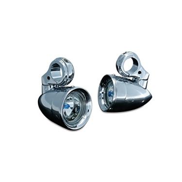 Imagem de Kuryakyn Acessório de iluminação de motocicleta 5019: Luzes de direção montadas no protetor do motor, ajuste universal para protetores de motor/tubulação de 3,8 cm, cromado, 1 par