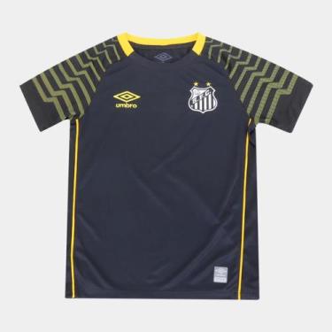 Imagem de Camisa De Goleiro Santos 21/22 Umbro Juvenil - Preto+Amarelo