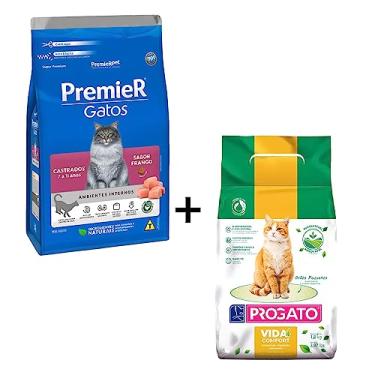 Imagem de Ração Premier Gatos Castrados 7 a 11 Anos Frango 7,5kg + Surpresa