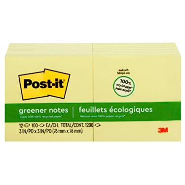 Imagem de Post-it Notas Post-It Verdes 3M 654Rpyw 3 X 3. 100 Folhas/Bloco 12/Pacote 2.38 A X 6.13 C X 3 L Amarelo Canário