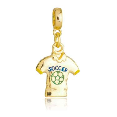 Imagem de Pingente Berloque Camiseta Futebol Pandora Banhado a Ouro 18k
