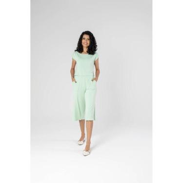 Imagem de Conjunto Blusa Cropped + Calça  Pantacourt Com Fenda Lateral