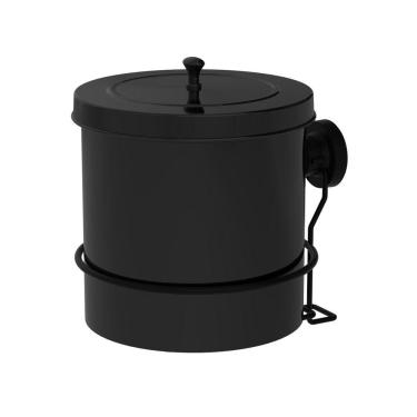 Imagem de Lixeira 5L Tampa Redonda Com Suporte Ventosa Cesto De Lixo Preto - 4035PT Future